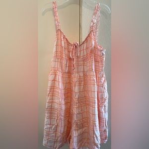pink plaid romper